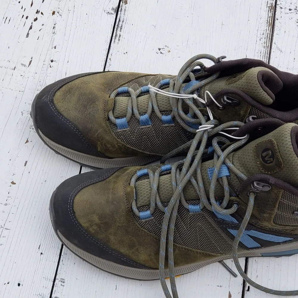 Merrell J99622 Zion Mid Waterproof Hiking Shoes Lace Up Olive Women Sz 7 / 37.5 - Picture 12 of 14